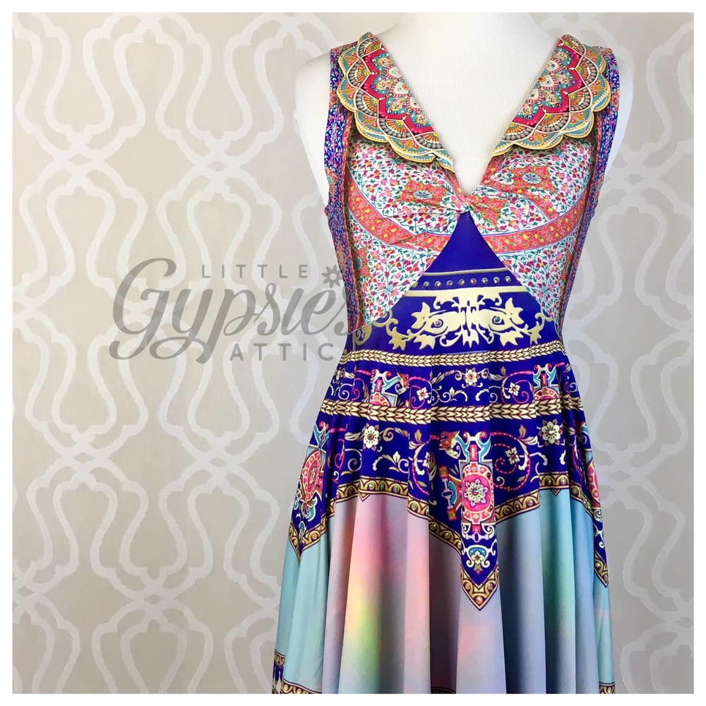 Antique Rainbow Unicorn Maxi Dress - Picture 2 of 16